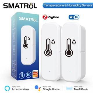 Smatrul Tuya Wifi สมาร์ทโฮม เซนเซอร์วัดอุณหภูมิ ความชื้น ในร่ม เครื่องวัดอุณหภูมิ เครื่องตรวจจับสัญญาณเตือน เสียง สมาร์ทไลฟ์ รองรับ Alexa Google Home