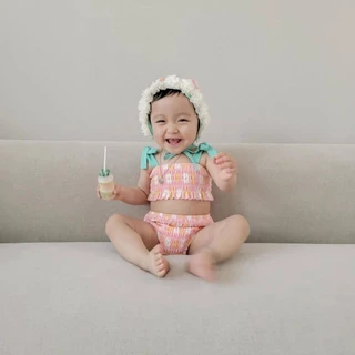 ชุดว่ายน้ําบิกินี่ วันพีช ลายดอกไม้ ฤดูร้อน สําหรับเด็กผู้หญิง