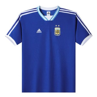 เสื้อกีฬาแขนสั้น ลายทีมชาติฟุตบอล Argentina World Cup สไตล์วินเทจ ย้อนยุค แห้งเร็ว ไซซ์ S-XXL สําหรับผู้ชาย 2022