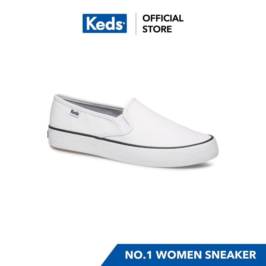 KEDS WH64312 รองเท้าผ้าใบหนัง แบบสวม รุ่น LOGAN SLIP ON LEATHER สีขาว