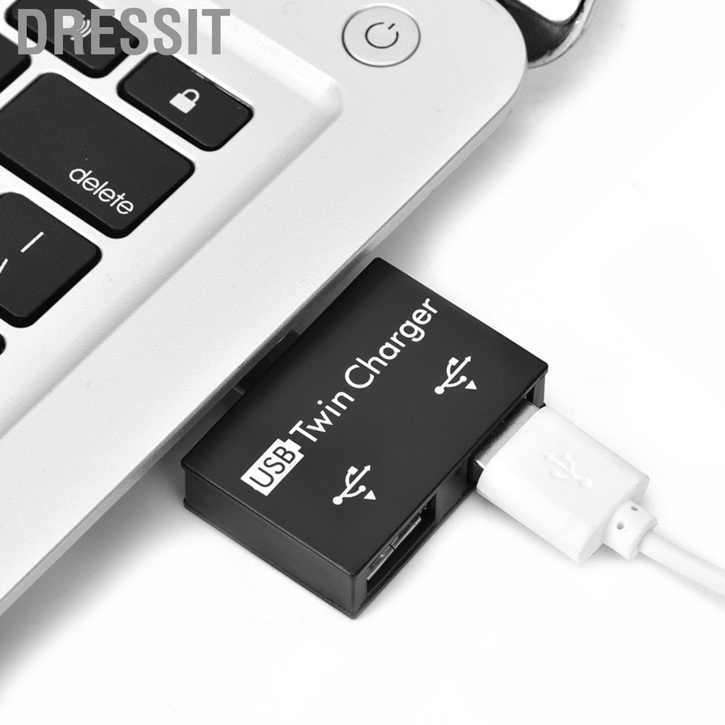 Others 18 บาท Dressit Hub USB2.0 Male to 2-Port USB Twin Charger Splitter Adapter Converter Kit Gaming & Consoles