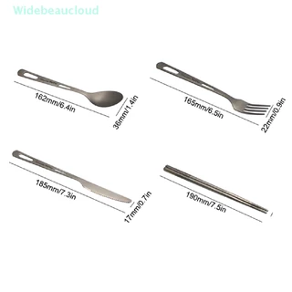 Widebeaucloud Pure Titanium Tableware Set ครัวเรือน Frosted และช้อนส้อมสับ