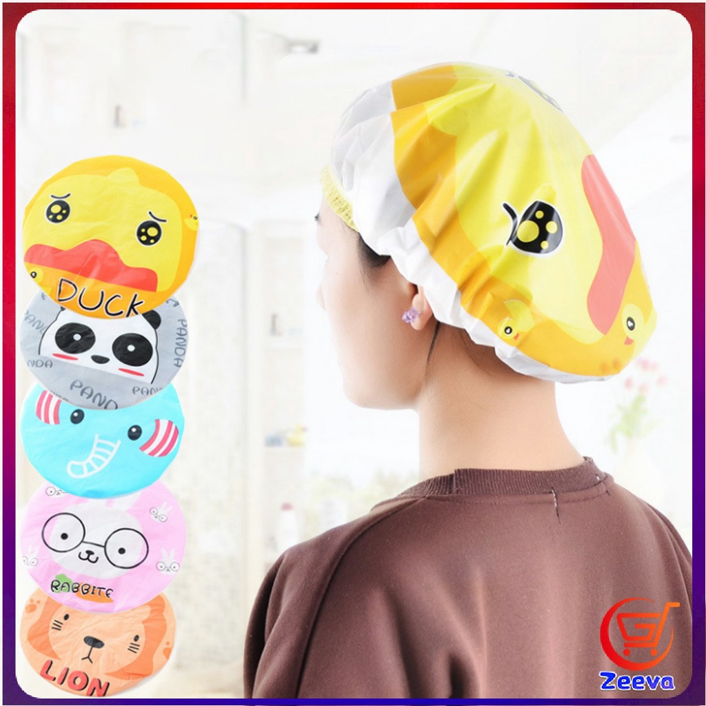 Zeeva หมวกคลุมผมอาบน้ำ กันน้ำ ลายการ์ตูนน่ารัก   Shower Cap Kids - รูปที่ 5