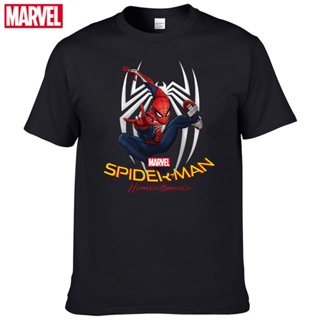 ใหม่ เสื้อยืดผ้าฝ้าย 100% พิมพ์ลาย Marvel The Avengers spiderman แฟชั่นฤดูร้อน สําหรับผู้ชาย 72S-5XL