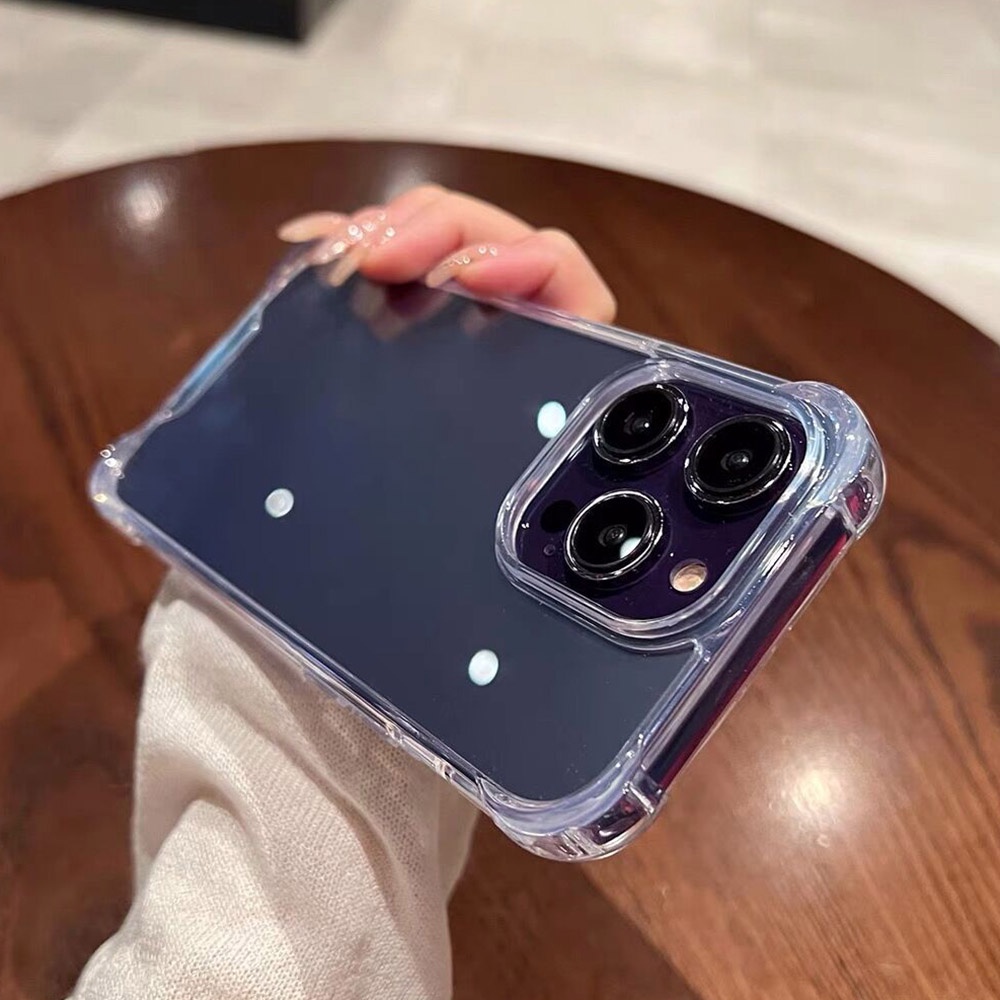 Acrylic กรณีถุงลมนิรภัย For Iphone  14 Pro Max 15 11 12 13 7 8 Plus X Xs SE 2020 13promax 14promax 7plus 14promax เคส