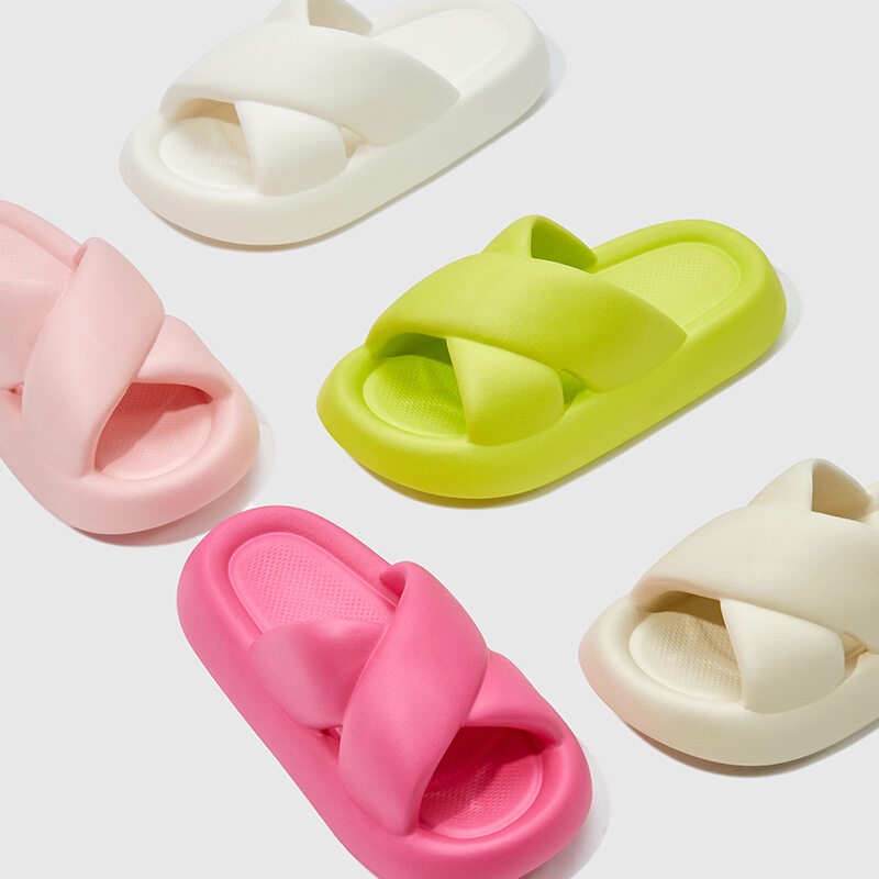(YP2323) รองเท้าแตะเพื่อสุขภาพ รองเท้าแตะพื้นสูง ยางEVA พื้นหนานุ่ม หน้า X สีสวย น้ำหนักเบา ใส่สบาย