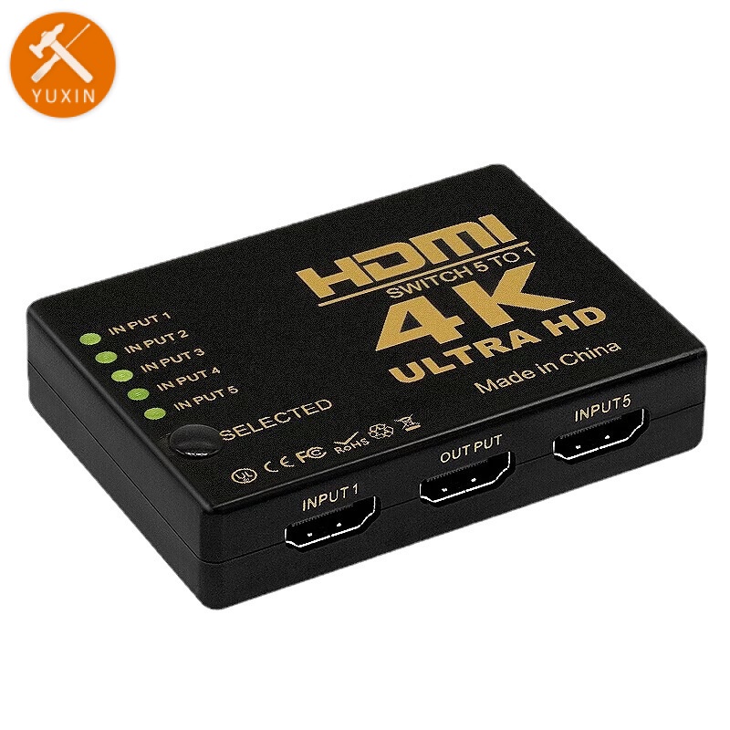 สวิตช์ HDMI 5 in 1 out hdmi 5 in 1 out switcher 4k out วิดีโอ HD