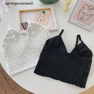 [springevenwell] เสื้อครอปท็อป บราเล็ตต์ สปาเก็ตตี้ ไร้สาย เซ็กซี่ สําหรับผู้หญิง พร้อมส่ง