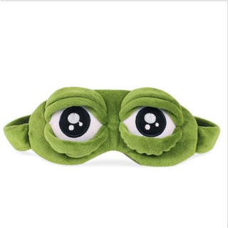 Funny Pepe Frog Sad Frog 3D Eye Mask Cover Cartoon Plush Sleeping Mask