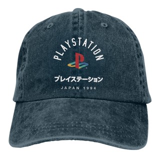 ใหม่ หมวกยีน ผ้าฝ้ายแท้ ลายโลโก้ Playstation สไตล์ญี่ปุ่น สามารถปรับได้ เหมาะกับฤดูใบไม้ร่วง และฤดูหนาว XQ