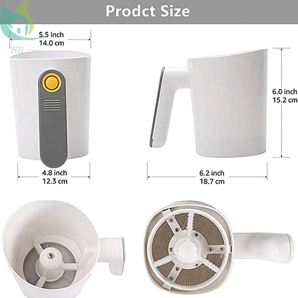 กระชอนร่อนแป้งไฟฟ้าอัตโนมัติ 1 ลิตร แบบมือถือ รูปถ้วย สีขาว สําหรับห้องครัว SHOPQJC1395 - รูปที่ 4