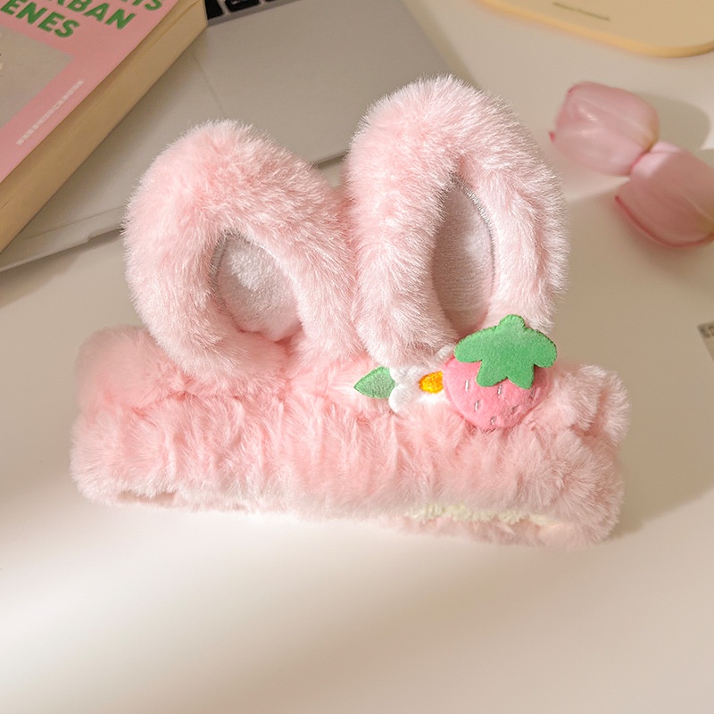 ใหม่ ที่คาดผมหูกระต่ายน่ารัก สตรอเบอร์รี่ หมี ตุ๊กตา ที่คาดผม ล้างเครื่องสําอาง แฟชั่น เด็กผู้หญิง เครื่องประดับผม