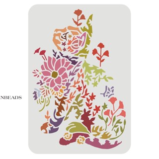 1pc  Flower Cat Stencil 29.7x21cm Reusable Cat Drawing Stencil DIY Craft Cute Cat Pattern Template Flower Stencil Animal Stencil for Painting on Wall Furniture Wood and Paper