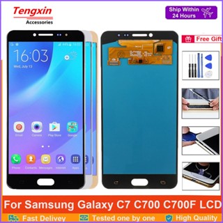 อะไหล่หน้าจอสัมผัสดิจิทัล LCD 5.7 นิ้ว C7 ทดสอบแล้ว 100% สําหรับ Samsung Galaxy C7 LCD C700 SM-C700F C7000