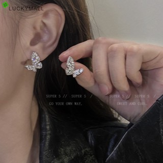 Elegant Zircon Stud Earrings Hypoallergenic for Women Fashion Butterfly Earring Jewelry Accessories