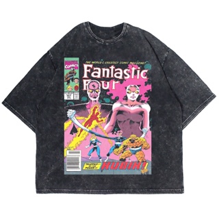 เสื้อยืดพิมพ์ลายแฟชั่นเสื้อยืด โอเวอร์ไซซ์ พิมพ์ลาย MARVEL FANTASTIC FOUR