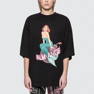 เสื้อยืดแขนสั้นพิมพ์ลาย Palm Angel Bomb สไตล์ย้อนยุคสําหรับผู้หญิง