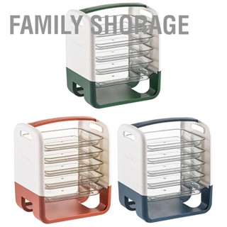 Family Shorage สี่ชั้นจานเตรียมจานลิ้นชักออกแบบพลาสติกผักเตรียมชั้นเก็บครัว