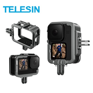 Telesin เคสอลูมิเนียมอัลลอยด์ อุปกรณ์เสริม สําหรับ GoPro 9 10 11 Double Clod Shoe GoPro Hero 9 10 11