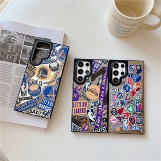 CASETIFY เคสโทรศัพท์มือถือ TPU กันกระแทก ลายโลโก้ทีม NBA พร้อมกระจก สําหรับ Samsung Galaxy s23 Ultra s23 Plus s23+ S22 Ultra