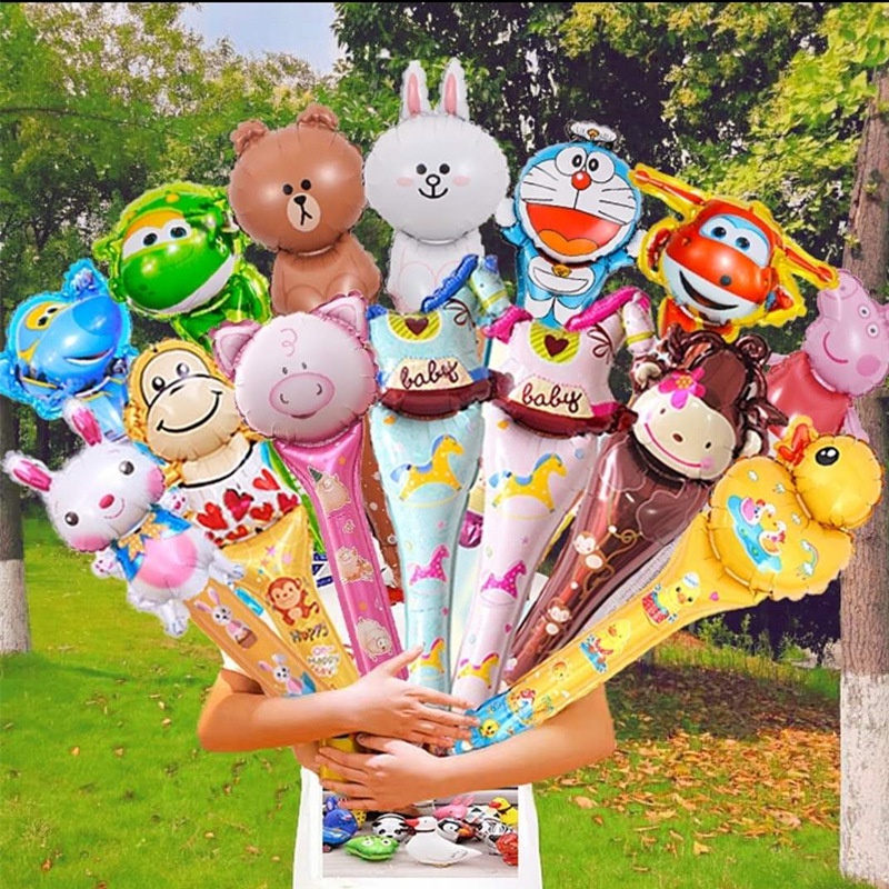 ของเล่นเด็ก ลูกโป่งการ์ตูน ถือแท่งเป่าลม แท่งเชียร์