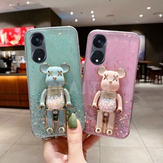 พร้อมส่ง ใหม่ เคสโทรศัพท์มือถือนิ่ม แบบใส ลายดาว ท้องฟ้ากลางคืน ประดับกลิตเตอร์ พร้อมขาตั้ง สําหรับ OPPO A58 NFC A78 NFC 4G 5G 2023 A58 OPPOA78