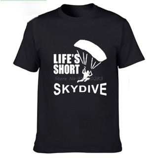 [S-5XL] เสื้อยืดคอกลม ผ้าฝ้าย พิมพ์ลายร่มชูชีพ Skydiver แฟชั่นฤดูร้อน สําหรับผู้ชาย