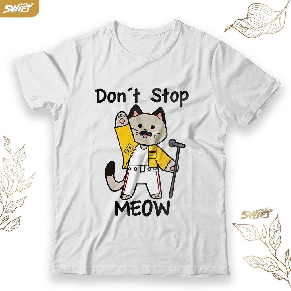 เสื้อยืด พิมพ์ลายแมวปรอท Meow queen freddie BAJU DISTRO
