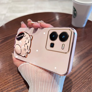 เคสโทรศัพท์มือถือ TPU นิ่ม ขอบตรง ลายแมวน่ารัก 3D สําหรับ vivo y35 v25 v25 pro