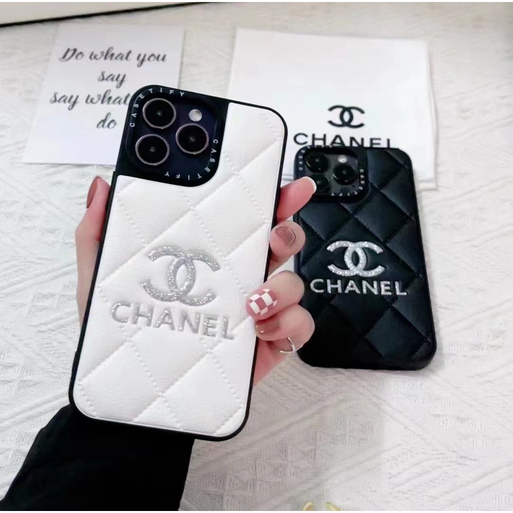 เคสโทรศัพท์มือถือนิ่ม กันตก ลายโลโก้แบรนด์ แต่งกลิตเตอร์ หรูหรา คุณภาพสูง สําหรับ iPhone 14promax 12 11 Pro Max 13promax