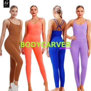 Bodycarver ใหม่ ชุดจั๊มสูท วันพีช พิลาทิส โยคะ ฟิตเนส เนย ยืดหยุ่นสูง แวววาว สวยงาม สําหรับผู้หญิง