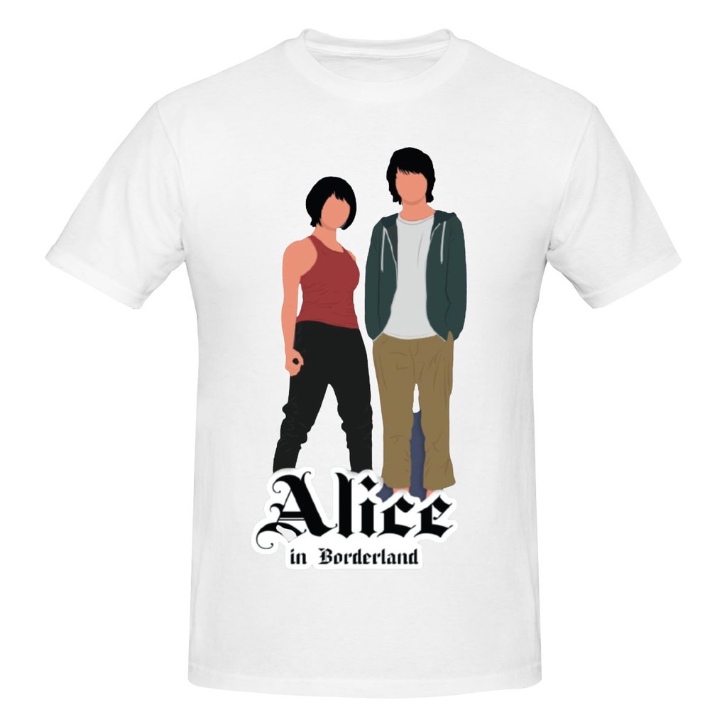 เสื้อยืดคอกลม แขนสั้น ผ้าฝ้าย พิมพ์ลายตัวอักษร Alice In Borderland สําหรับผู้ชาย