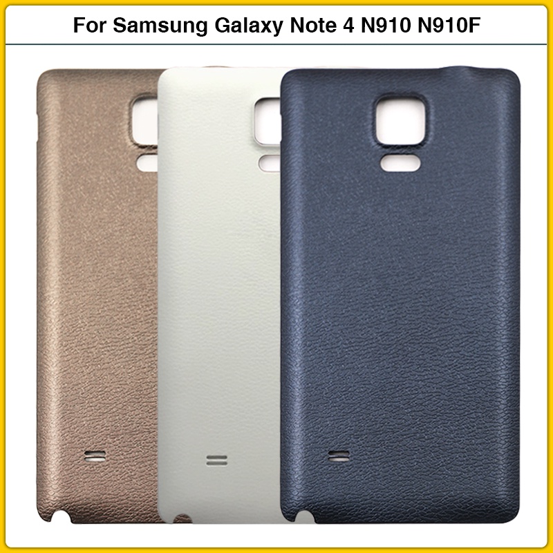 ใหม่สําหรับ Samsung Galaxy หมายเหตุ 4 N910 N910F N910V พลาสติกฝาครอบแบตเตอรี่ด้านหลังประตูปกหลัง Note4 กรณีเปลี่ยน