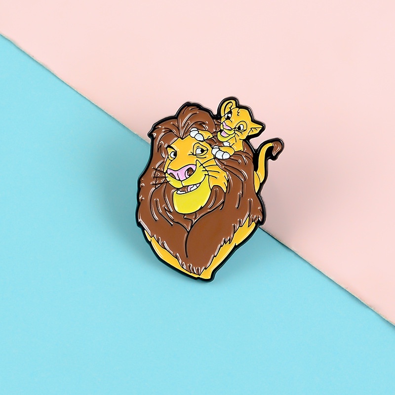 Animal Lion Enamel Pins Cartoon Animation Fierce Lion King Lapel Brooches Badge Jewelry Accessories Gift for Kid ราคา ถูกที่สุด ดีลบีเคเค แกลเลอรีภาพที่ 8