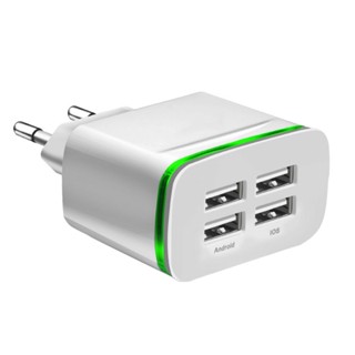 ปลั๊กEu Qc 3 . 0 Fast Charge 4 Usb Port Hub อะแดปเตอร์พาวเวอร์ซัพพลาย