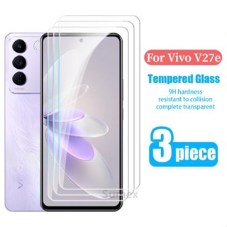 ฟิล์มกระจกนิรภัยกันรอยหน้าจอ แบบใส สําหรับ Vivo V27E V2237 2023 Vivov27e Vevo V25 V 27 25 e 4G 3 ชิ้น