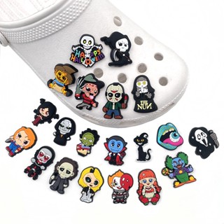 【Hot Halloween Series】การ์ตูนสยองขวัญ ตัวละครกราฟฟิติ ซีรีส์รองเท้า เสน่ห์ สําหรับ Cros Clogs DIY ตกแต่ง Jibtz รองเท้า ดอกไม้ อุปกรณ์ตกแต่งรองเท้า ขายส่ง