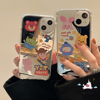 เคสโทรศัพท์มือถือกระจกแต่งหน้า กันกระแทก ลายการ์ตูนดิสนีย์ หมีพูห์น่ารัก สําหรับ iPhone 11 Pro MAX 7plus 7 8 Plus 8plus 12 13 Pro MAX XR X XS MAX SE