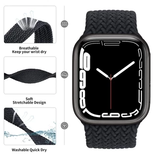 Braided Solo Loop สําหรับ For Smart Watch Series 10 9 8 7 6 5 3 4 SE Ultra 2 49/44 มม.45 มม.42 มม.46 มม.40 มม.38 มม.สร้อยข้อมือ