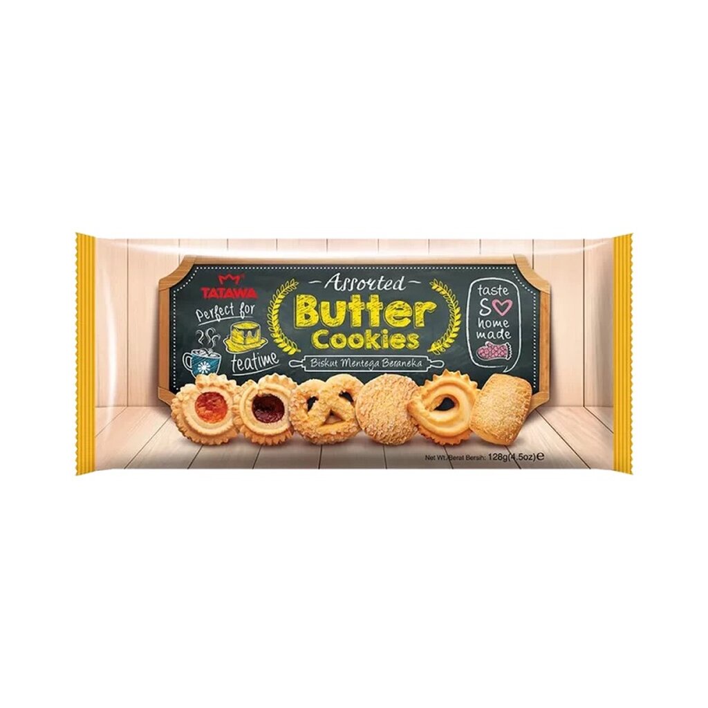 ทาทาวา บัตเตอร์คุกกี้รวมรส 128 กรัม Tatawa Butter Cookies 128 G.