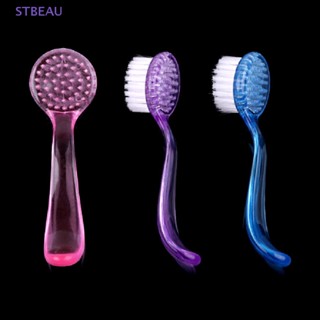 [cxSTBEAU] 1X Handheld Round Head Washing Brush Nail Art UV Gel Dust Clean Brush Cap Tools  MME