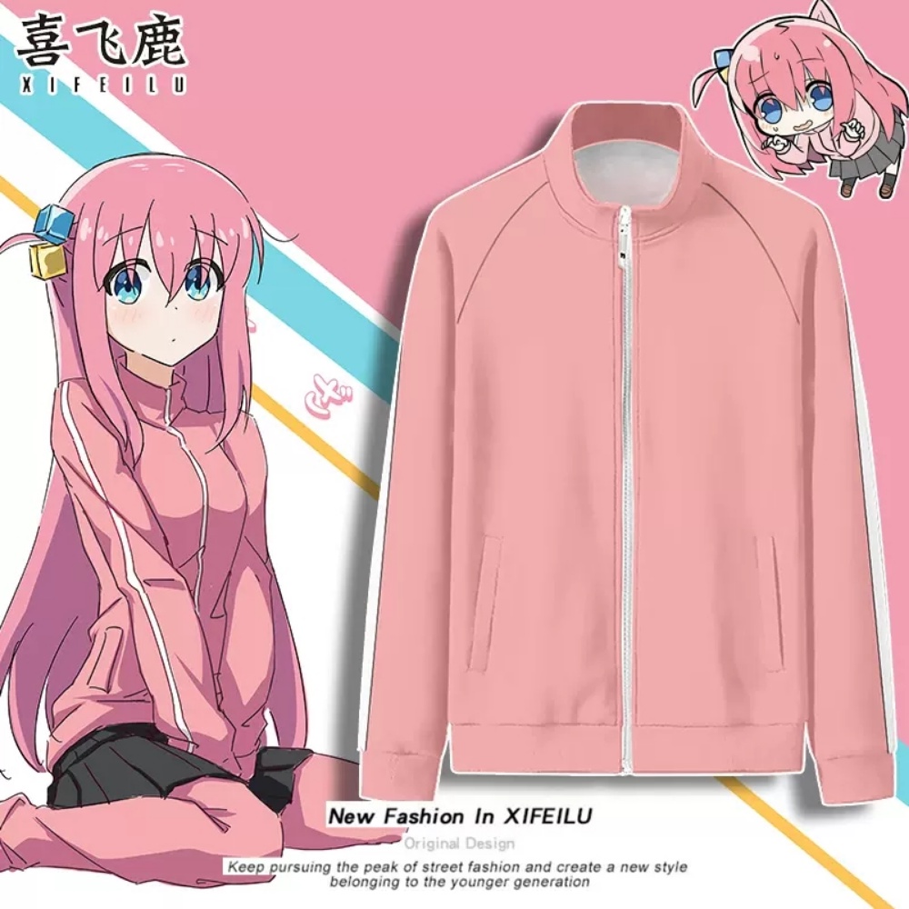 Bocchi the Rock Gotou Hitori เสื้อเบสบอล เสื้อฮู้ดดี้ พิมพ์ลาย 3D แบบสวมหัว มีซิป