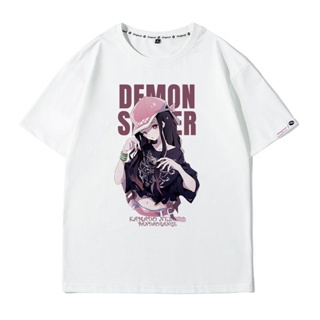 ปัจจุบัน ☞Demon Slayer เสื้อยืดการ์ตูนอะนิเมะเสื้อผ้าประตูเตา Nezuko ญี่ปุ่นแขนคู่แขนสั้นเสื้อยืด