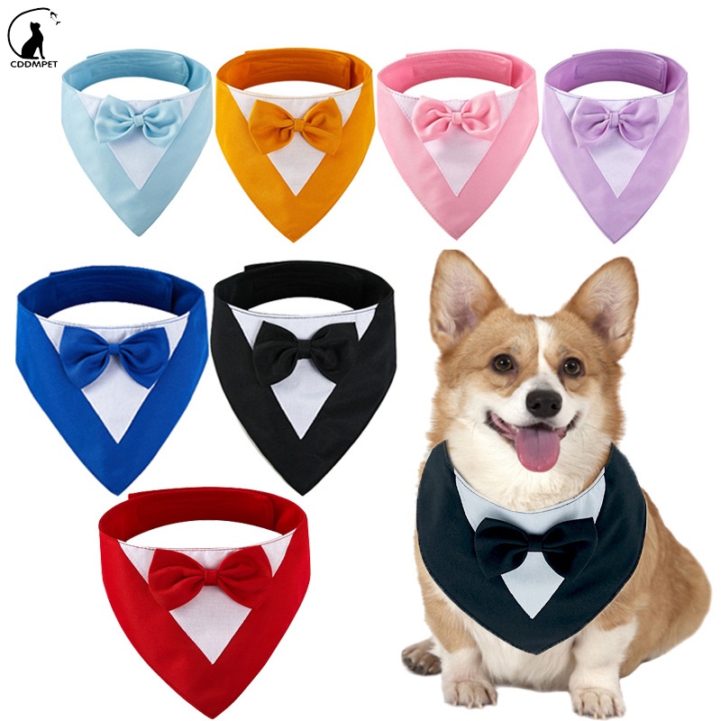 【CDDMPET】สัตว์เลี้ยงสามเหลี่ยมผ้าพันคอผูกลูกสุนัขผูกคอผูกโบว์สุนัขแมวสร้อยคออย่างเป็นทางการชุดแต่งงาน หูกระต่าย ปกอุปกรณ์สัตว์เลี