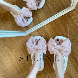 SELINE รองเท้าแตะ ผู้หญิง 2023 ใหม่ พื้นหนากันลื่น รองเท้าสนีกเกอร์ รองเท้าแตะใส่ในบ้าน สวยงาม พิเศษ Trendy สบาย B29G037 37Z230910