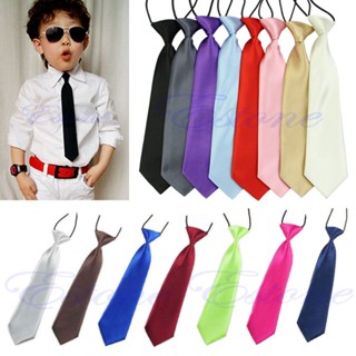 School Boy Solid Color Elastic Necktie Baby Wedding Party Formal Business Graduation Wedding Party Neckwear LY