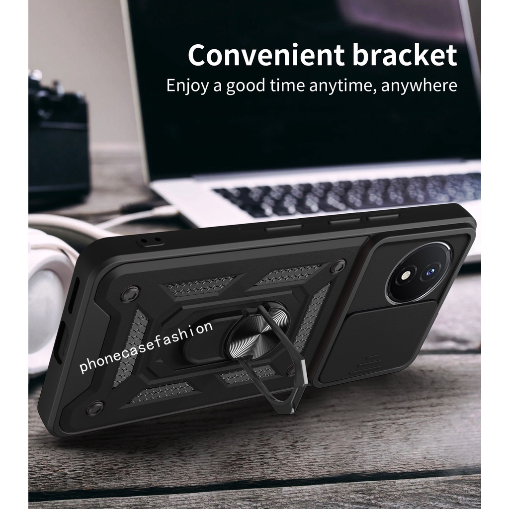 เคสโทรศัพท์มือถือ ป้องกันกระแทก พร้อมแหวนแม่เหล็ก สําหรับ Vivo Y02T Y02A Y02 Yo2 - รูปที่ 5