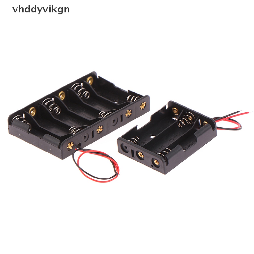 Vhdd กล่องเคสพลาสติก ขนาดมาตรฐาน AA/18650 พร้อมสายไฟ 3V สีดํา TH
