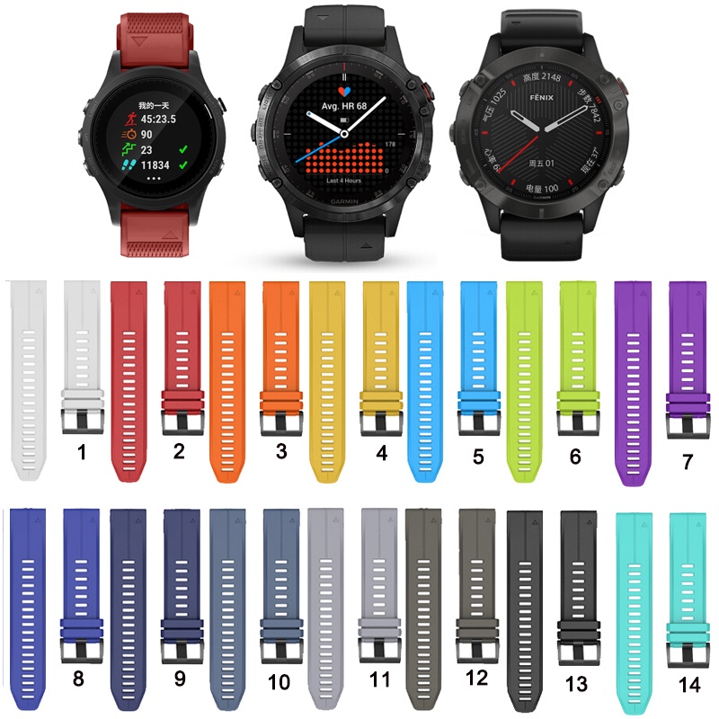 22mm 26mm สายซิลิโคนสําหรับ Garmin Fenix 7 8,Fenix 6,Fenix 5 plus,instinct 2 ,Forerunner 955 745 935 945 3 hr,Fenix 5X,Fenix 6X Fit สายรัดข้อมือ