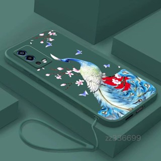 เคสโทรศัพท์ ซิลิโคนนิ่ม ป้องกัน กันชน ลายนกยูง สําหรับ OPPO A55 4G A55 5G OPPO A72 A92 A52 OPPO A96 A76 A36 OPPO A71